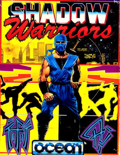 Shadow Warriors box art for Commodore 64